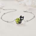 wholesale 14K Gold Pink Crystal Black Cat Pendant Necklace for Women Cats Lover-0-25
