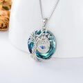 wholesale 925 Sterling Silver Blue Crystal Evil Eye Tree of Life Pendant Necklace-0-3
