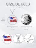 wholesale 925 Sterling Silver & Enamel American Flag Hemp Rope Edge Pendant Necklace for Women-0-4