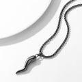 wholesale  925 Sterling Silver Italian Horn Pendant Luck Charm Necklaces for Men Women  Set with Chain Length 24+3 -0-1