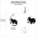 wholesale 925 Sterling Silver Cat Moon Drop Earrings Black Pink  for Women Girls-0-4