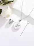 TOUPOP 925 Sterling Silver Heart Urn Necklace For Ashes Keepsake-0-2