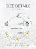wholesale 925 Sterling Silver Flower & Heart Stone Adjustable Bracelet Gift for Women and Girls-0-1