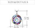 wholesale 925 Sterling Silver Rainbow Crystal Compass Pendant Necklace with Navy Blue Anchor and World Map Design-0-3