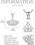 wholesale TOUPOP Crown Necklace 925 Sterling Silver Cubic Zirconia Queen Princess Pendant Jewelry Anniversary Christmas Birthday Gifts For Women Daughter Friends -0-4