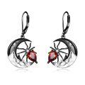 wholesale 925 Sterling Silver Spider Moon Drop Earrings Gothic Punk Style Halloween Costume Accessories Gift Ideas-0-0