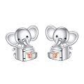 wholesale 925 Sterling Silver Cute Elephant Reading Book Charms-0-0
