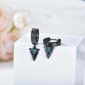 wholesale 925 Sterling Silver Turquoise Triangle Arrowhead Huggie Hoop Earrings-0-2