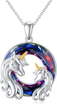 wholesale TOUPOP Sterling Silver Unicorn Pendant Necklace Birthday Christmas Jewelry For Women -undefined