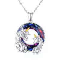 TOUPOP Sterling Silver Crystal Unicorn Pendant Necklace Jewelry Christmas Valentine Mothers Day Birthday Gifts for Women Teen Girls Her-undefined