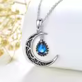 wholesale 925 Sterling Silver Crescent Moon with Amethyst Pendant Necklaces for Women s 45cm Chain Length-0-30