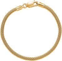 wholesale 925 Sterling Silver Snake Chain Bracelet with Lobster Claw Closure - Italian Made (Length: 7)-Mesh chain Anklet-2.8 mm Gold Plated 9 inch