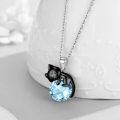 wholesale 14K Gold Pink Crystal Black Cat Pendant Necklace for Women Cats Lover-0-37