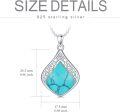 wholesale Sterling Silver Natural Gemstone Teardrop Filigree Celtic Knot Necklace-0-17