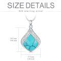 wholesale 925 Sterling Silver Pendant Necklace Black Agate Teardrop Platinum Plated Filigree Design For Women-0-17
