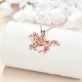 wholesale 925 Sterling Silver Geometric Horse Pendant Necklace For Men-0-7