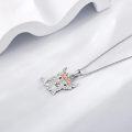wholesale 925 Sterling Silver Highland Cow Flower Crown Charm Pendant Necklace for Women Girls  45cm Chain Length-0-2