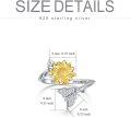 wholesale 925 Sterling Silver Sunflower & Butterfly Ring with Engraved 'You Are My Sunshine' – Adjustable, Hypoallergenic, Lead-Free-0-3