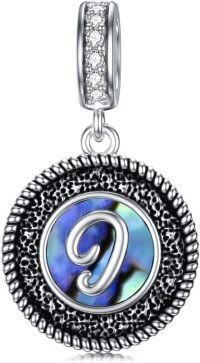 wholesale 925 Sterling Silver Abalone Shell Alphabet Charms A Z for Jewelry-I