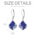 TOUPOP Sterling Silver Gemstone Filigree Teardrop Leverback Earrings-0-5