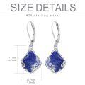 TOUPOP Sterling Silver Gemstone Filigree Teardrop Leverback Earrings-0-5