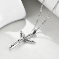 wholesale 925 Sterling Silver Angel and Jesus Pendant Chain Necklaces for Women Religious Gifts-0-2