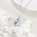 wholesale 925 Sterling Silver Owl Moonstone Pendant Necklace with Purple Stars and Flowers-0-4