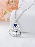 wholesale Sterling Silver Stone Highland Cow Heart Pendant Scotland Jewelry Gift-0-9