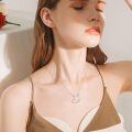 wholesale 925 Sterling Silver Horseshoe & Rose Gold Butterfly Pendant Necklace for Women Gifts for Her Valentines Day Jewelry-0-3