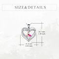 wholesale 925 Sterling Silver Flamingo Heart Pendant Necklace for Women Mother Wife Gift-0-4