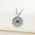 wholesale 925 Sterling Silver Blue Evil Eye Pendant  - 3D Design Protection Jewelry for Men Women-0-1