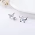 TOUPOP Sterling Silver Crystal Dolphin Butterfly Sea Turtle Frog Axolotl Stud Earrings-0-3