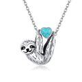 wholesale 925 Sterling Silver Sloth Pendant Necklace Wholesale Hanging On Chain-0-14