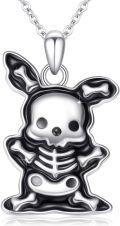 wholesale 925 Sterling Silver Halloween Ghost Skull Cat Skeleton Charm Necklace-0-0