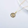 wholesale 14K Gold Blue & White Crystal Evil Eye Pendant Necklace for Women-0-3