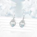 wholesale 925 Sterling Silver Celtic Knot Heart Drop Earrings with Opal and Cubic Zirconia - Irish  for Women-0-2