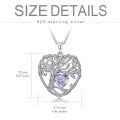 TOUPOP Sterling Silver Alexandrite Irish Celtic Heart Tree Pendant Necklace-0-5