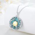 wholesale 925 Sterling Silver Turquoise & Gold Pearl Tree of Life Pendant Necklace-0-1