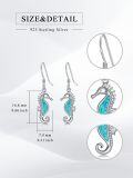 wholesale 925 Sterling Silver Seahorse Opal Drop Earrings - Beach  for Women-0-4