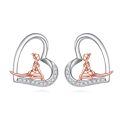 wholesale 925 Sterling Silver Sports Basketball Player Heart Stud Earrings s for Women-0-5