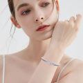 wholesale 925 Sterling Silver Forever My Daughter Heart Bangle With Pink Stones-0-9