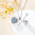 wholesale 925 Sterling Silver Heart Paw Print Blue Crystal Pet Cremation Jewelry Urn Pendant Necklace for Dogs Cats Ashes Keepsake Gift-0-4
