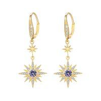 wholesale 925 Sterling Silver Gold-Plated Moonstone & Opal Starburst Leverback Drop Earrings-June (Gold Plated)-June (Gold Plated)