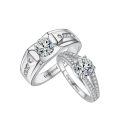 TOUPOP 14k White Gold Plated Moissanite D VVS1 Engagement Wedding Ring Set-0-0