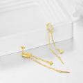 wholesale Gold Butterfly Drop Threader Earrings - 925 Sterling Silver Chain Gift Set for Her-0-2