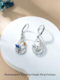 wholesale 925 Sterling Silver Blue Enamel Hummingbird Drop Leverback Earrings for Women Gift Ideas-0-3