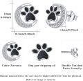 wholesale S925 Sterling Silver Cubic Zirconia Moon & Cat Paw Print Stud Earrings for Women-0-4