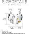 wholesale 925 Sterling Silver Giraffe Mother & Daughter Heart Pendant Necklaces Set-0-5