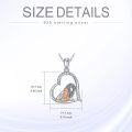 wholesale 925 Sterling Silver Heart-Shaped Lion Pendant Necklace with Cubic Zirconia Stones for Women Girls  48cm Chain Length-0-4