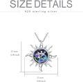 wholesale 925 Sterling Silver Abalone Shell Om Symbol Sun Pendant Necklace for Women Mom Girlfriend-0-5
